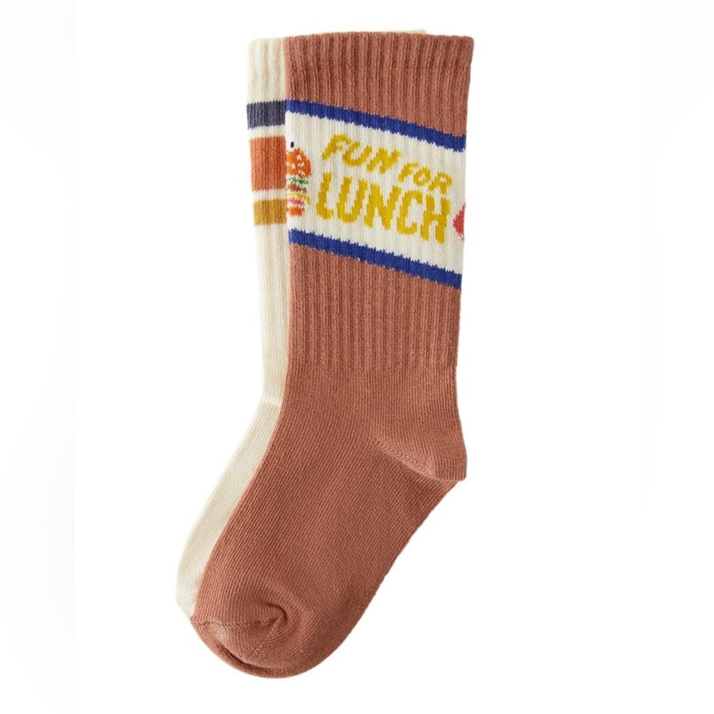Zara Kids Fun Socks - Cream and Brown